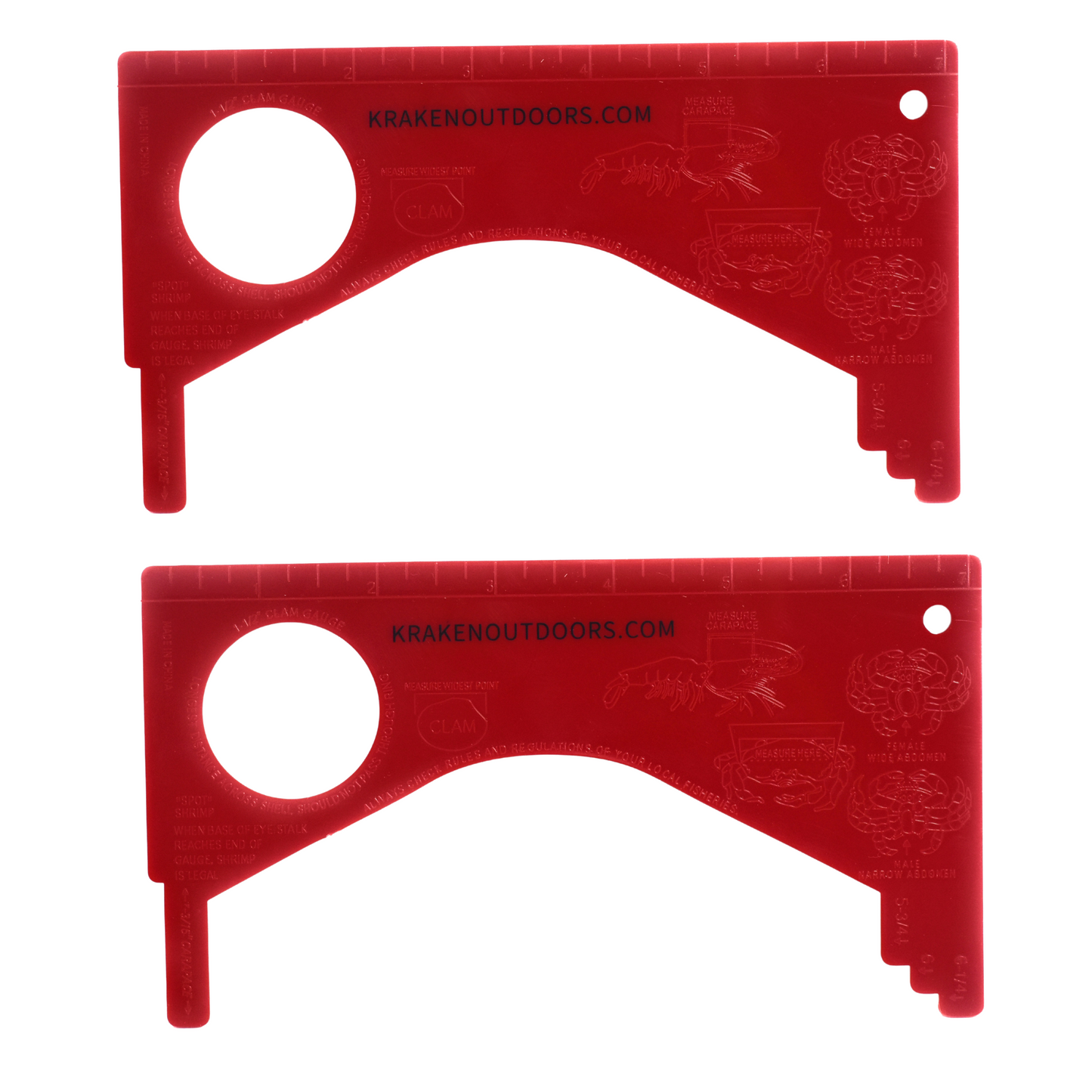 2 Pack Crab Gauge w/ Clam Guage CA, OR, WA