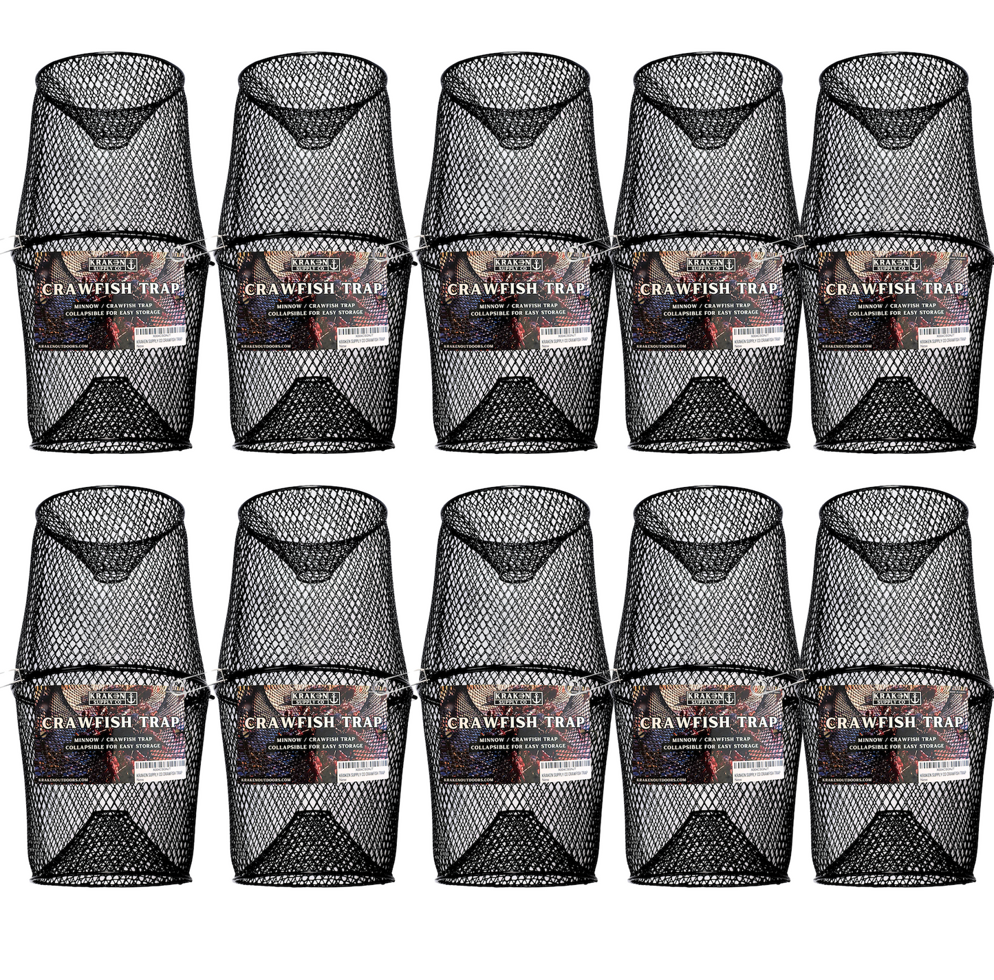 10 Pack Crawfish Torpedo Trap