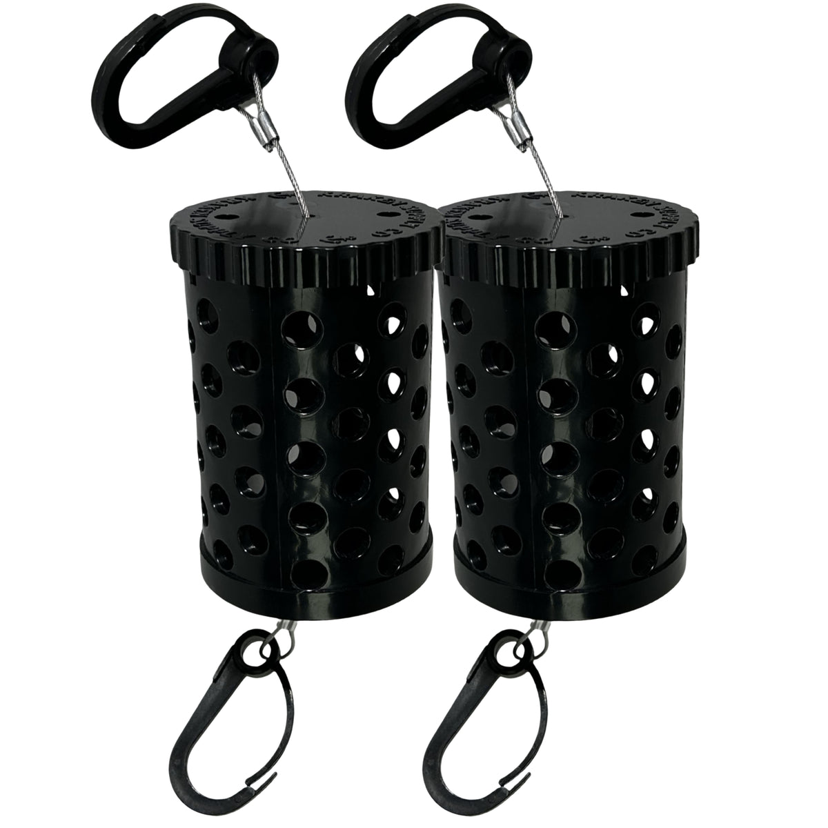2 PACK Seal Proof Bait Tube PRO for Lobster and Crab Traps - Marine Grade **Gripped Cap + Large Clips**