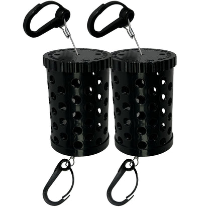 2 PACK Seal Proof Bait Tube PRO for Lobster and Crab Traps - Marine Grade **Gripped Cap + Large Clips**